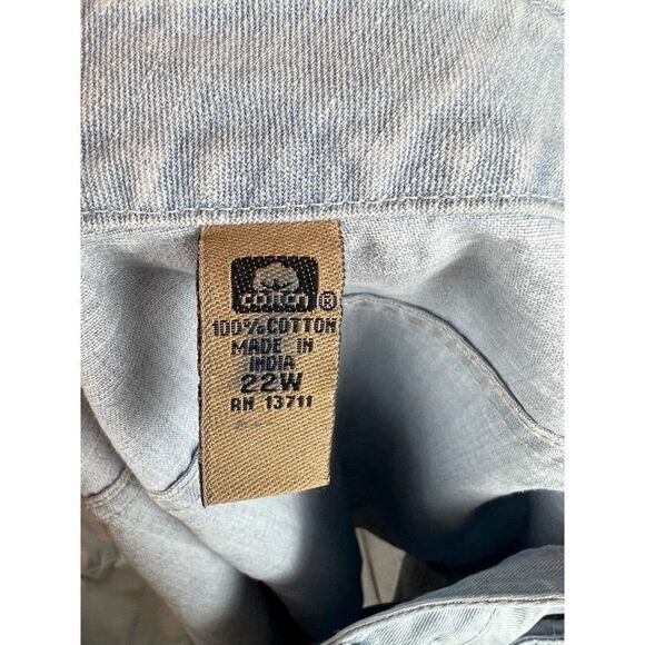 I.E.RELAXED light blue embroidered cotton capri pants size 22W - Picture 7 of 7